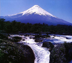 Imagen de volcán en la décima Región