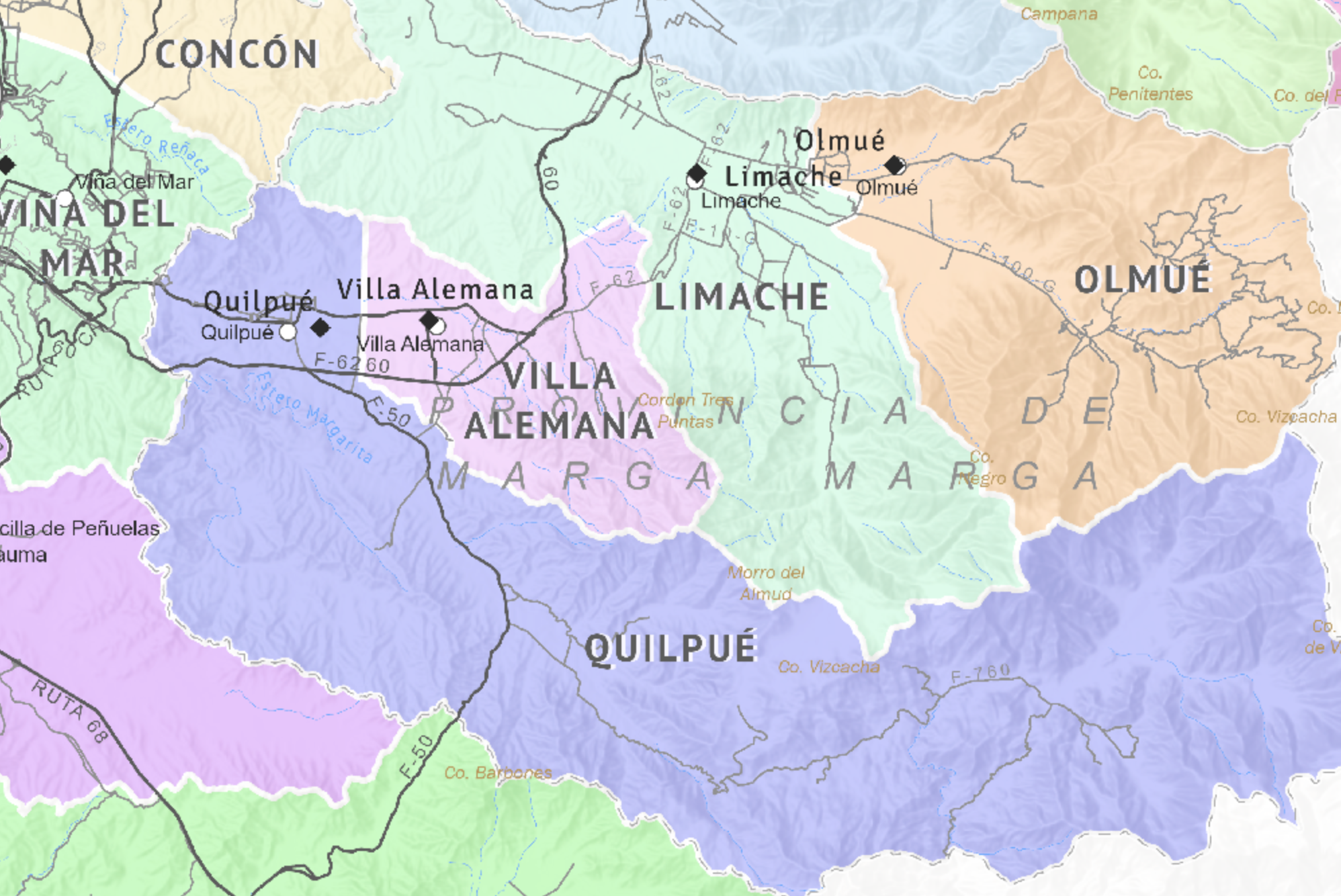 Detalle de mapa administrativo