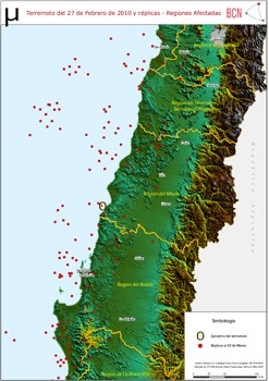Terremoto, Regiones afectadas