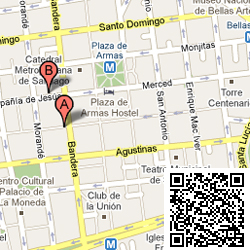 Vínculo a mapa y QR code de la BCN de Santiago